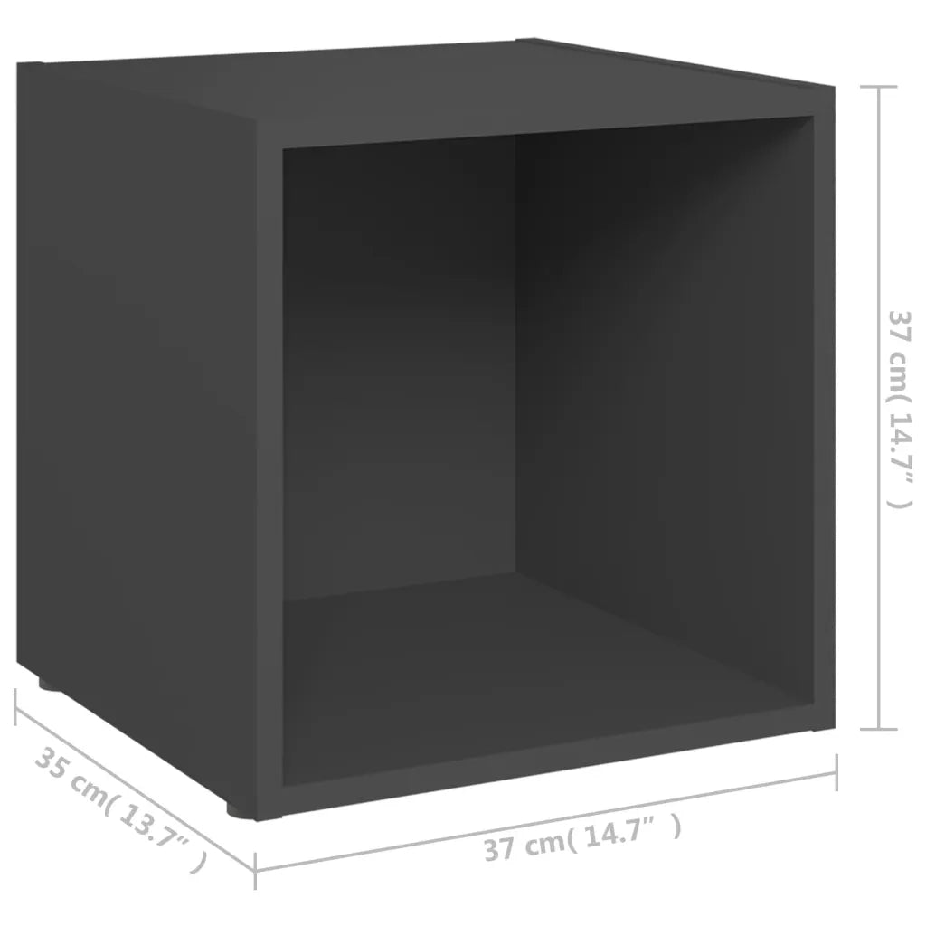 Mobili Porta TV 4 pz | Armadietto TV | Mobile Porta TV Grigi 37x35x37 cm in Legno Multistrato