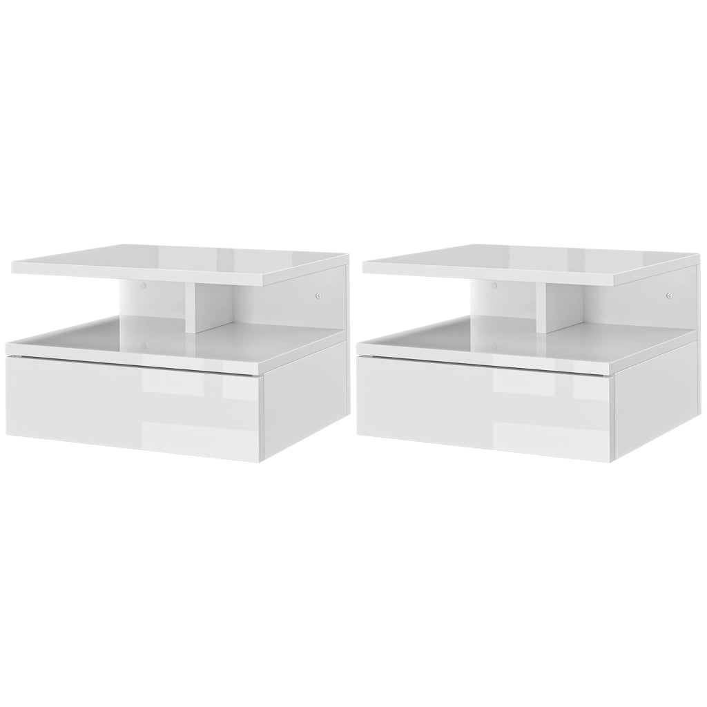 Comodini ¨C Minimal ¨C 2 pezzi, bianco, legno, 35x32x22.5 cm