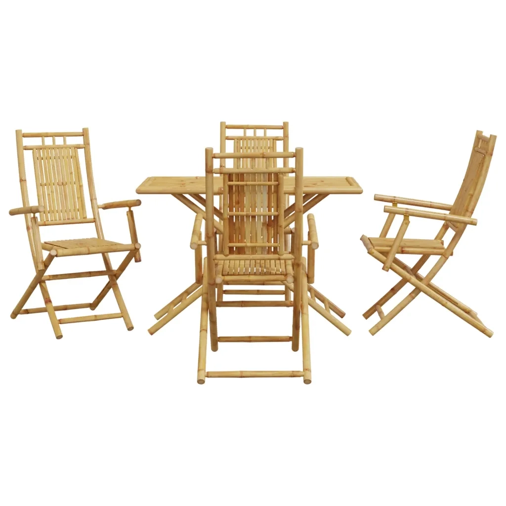 Set da Pranzo da Giardino 5 pz in Bambù