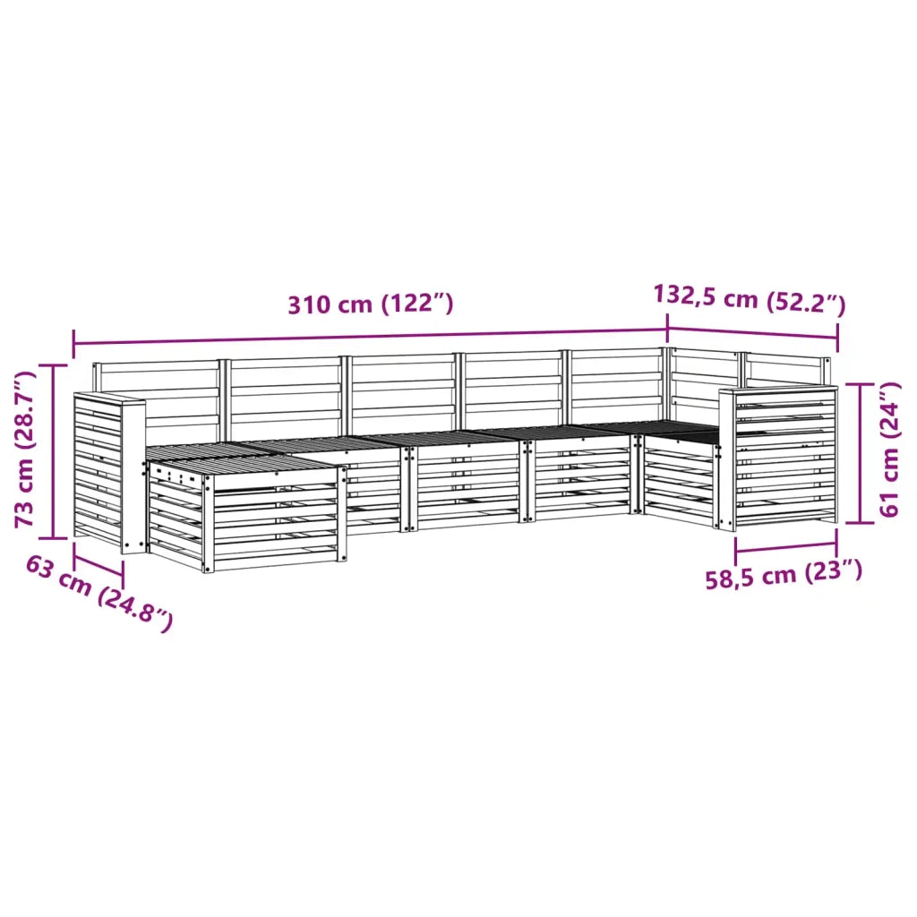 Set di divani da esterno 7 pcs Bianco 3392199