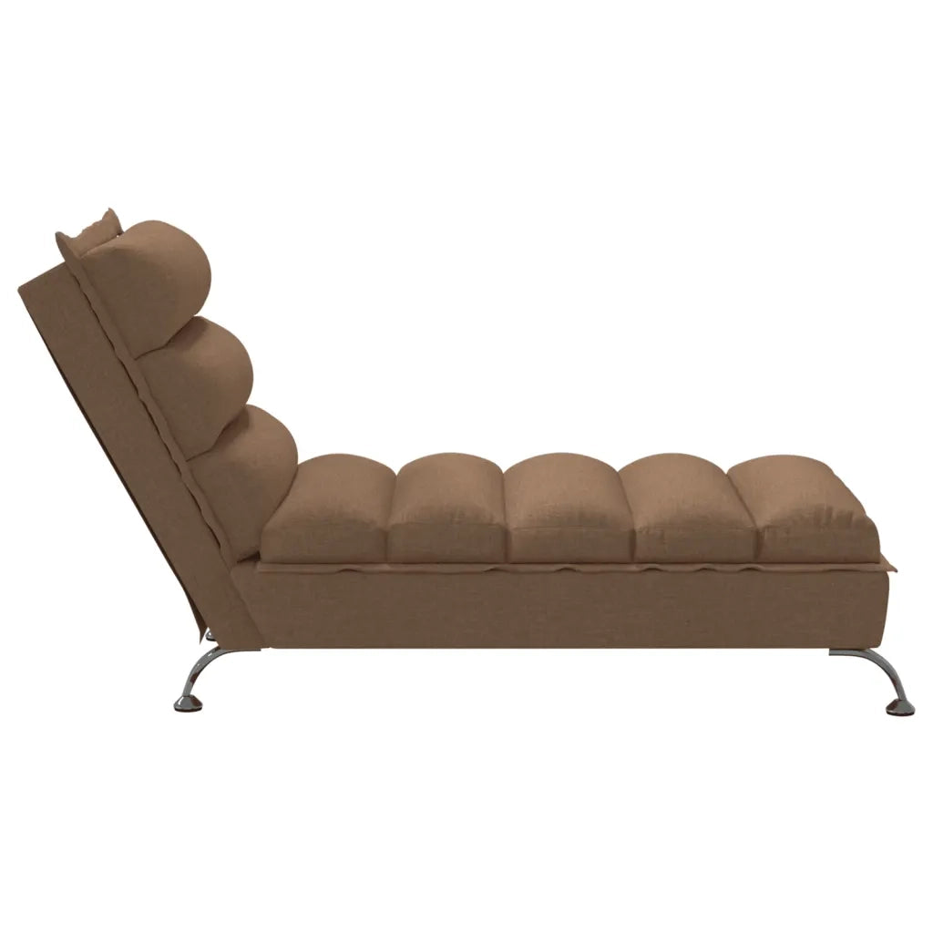 Sdraio con Cuscini Marrone in Tessuto 379471