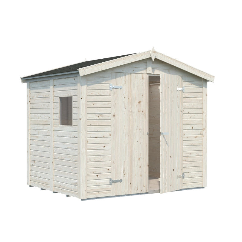 Casetta da giardino in legno 243x190 cm pannelli spessore 16 mm con pavimento e finestra - Esterni da Vivere