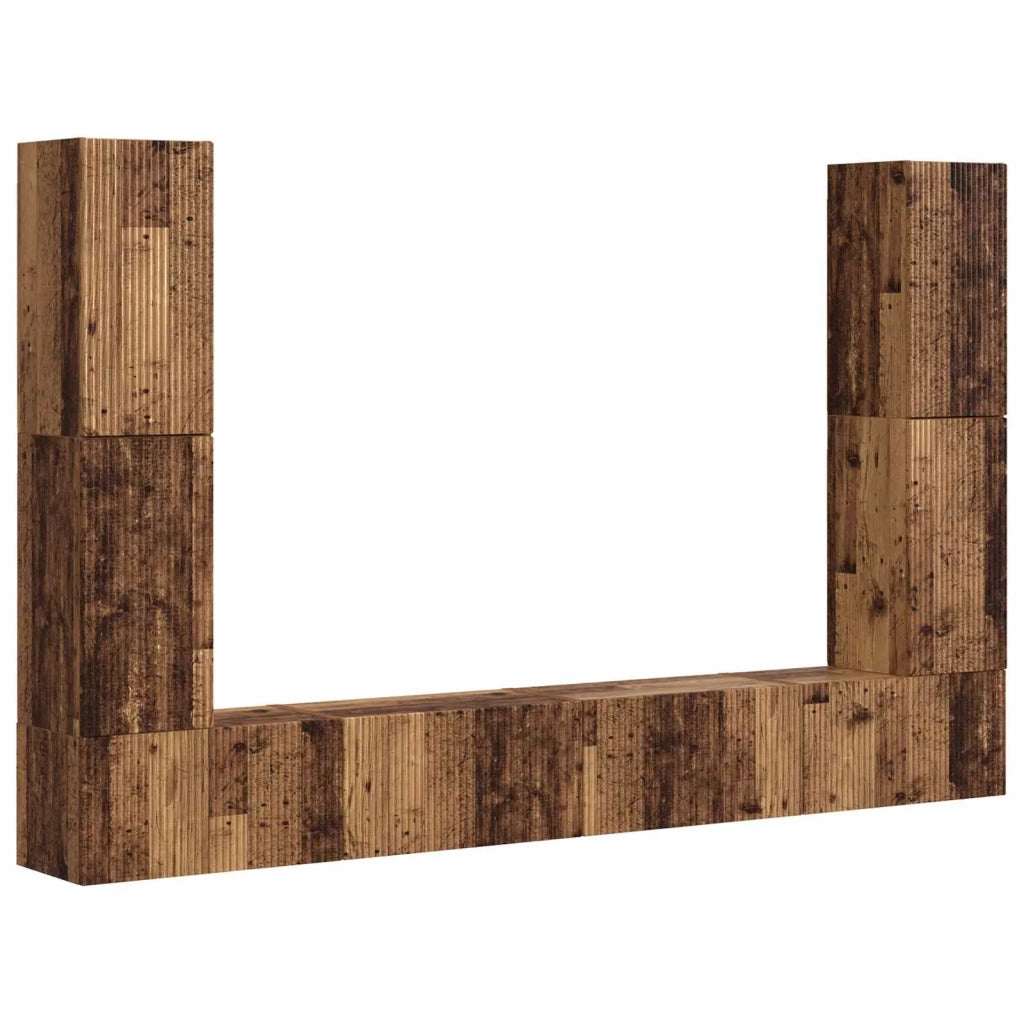 Set mobile TV 8 pcs Legno vecchio Legno multistrato 3409139