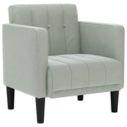 Divano Poltrona | Sedia con Braccioli Grigio Chiaro 53 cm in Velluto