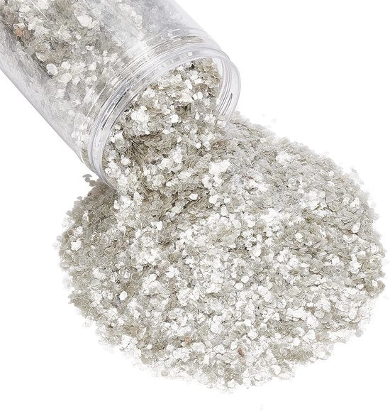 Paillettoni brillanti - Chips per decorazione - Ideali per nail art e decorazione - Bianchi - Paillettoni glitter -