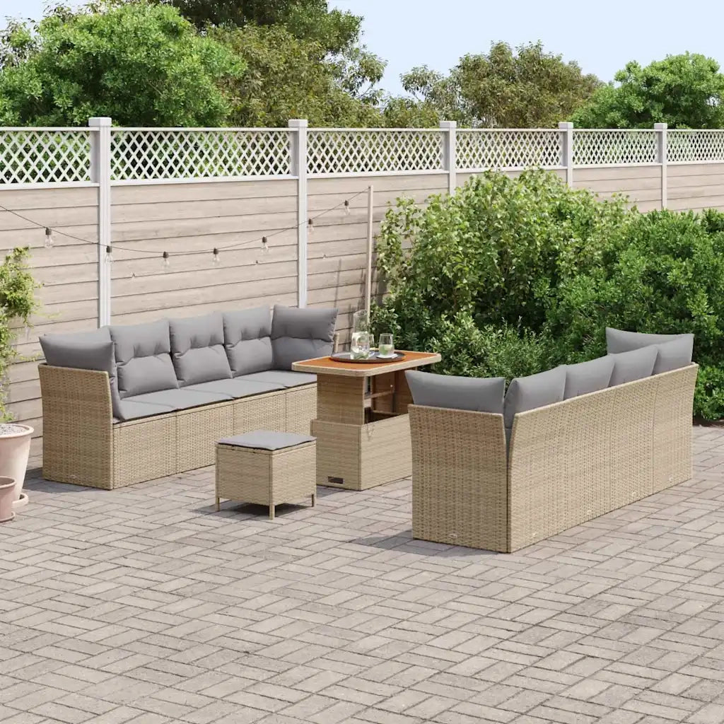 Set Divano da Giardino 11 pcs Beige polyrattan 3361462