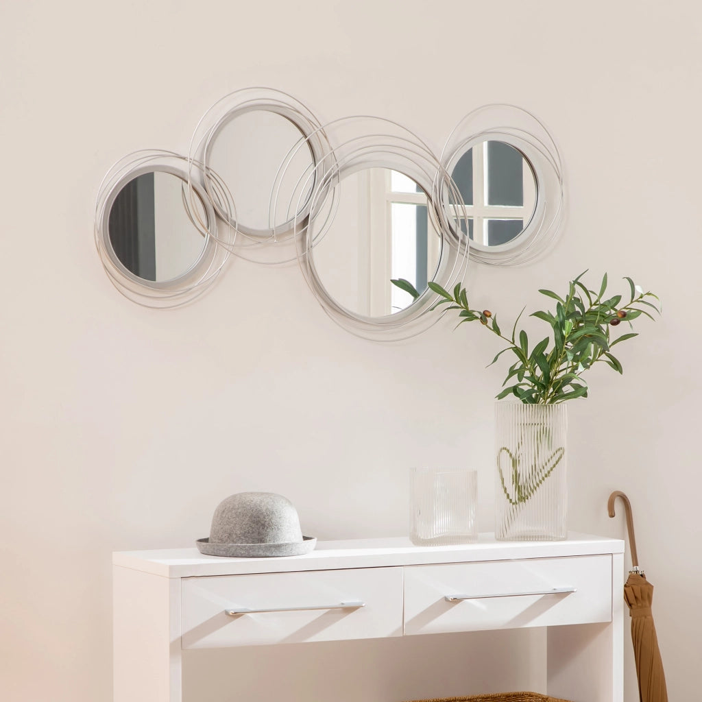 Set di specchi rotondi per parete ¨C Minimal ¨C 4 specchi, 107x56 cm