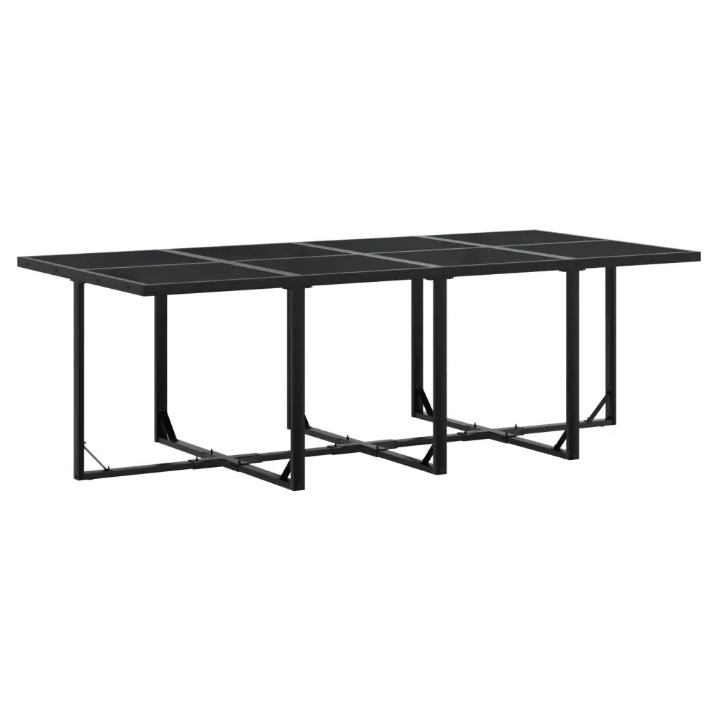 Set da Pranzo da Giardino 13 pz con Cuscini Nero in Textilene 3295085