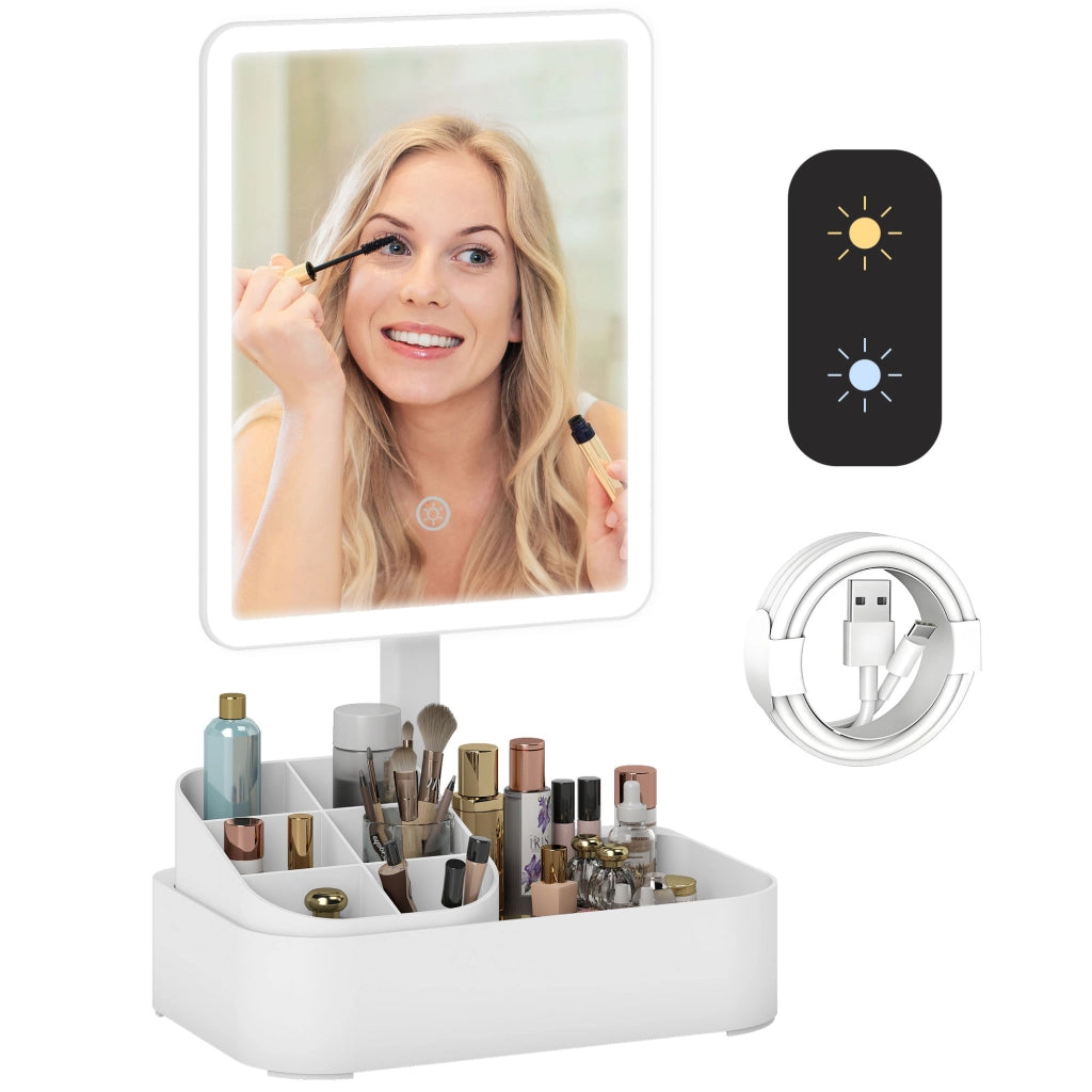 Specchio da Trucco con Luce LED ¨C Xylo ¨C Rotazione 180¡ã Bianco