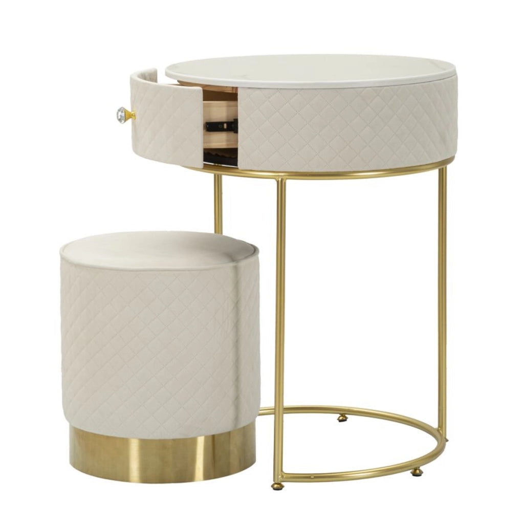 Comodino VKH755, Beige, Legno, 52x52x70 cm