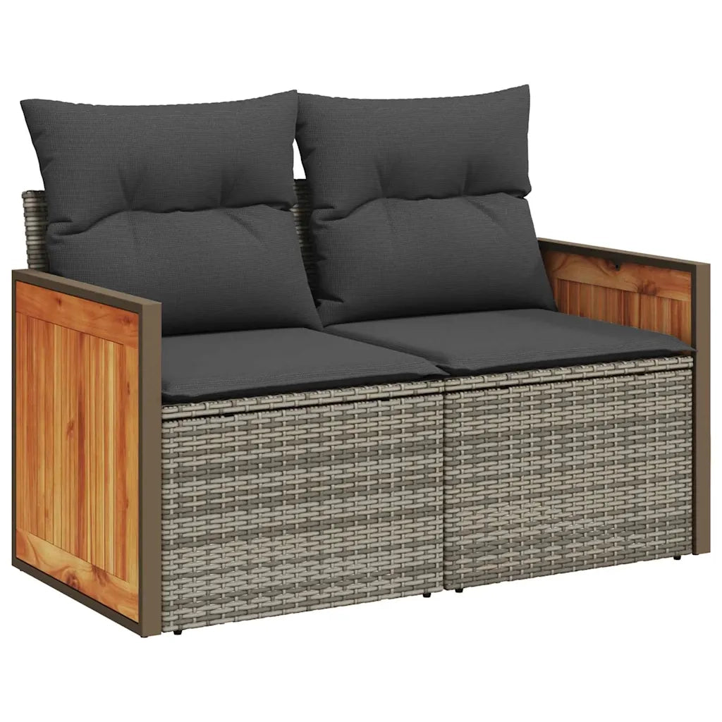 Set Divano da Giardino con cuscino 14 pcs Grigio