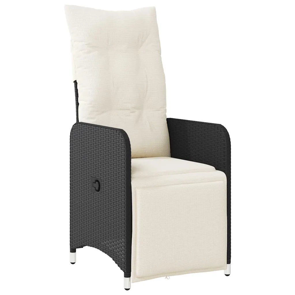 Set da Bistrò da Giardino 7 pz con Cuscini Nero in Polyrattan 3277138