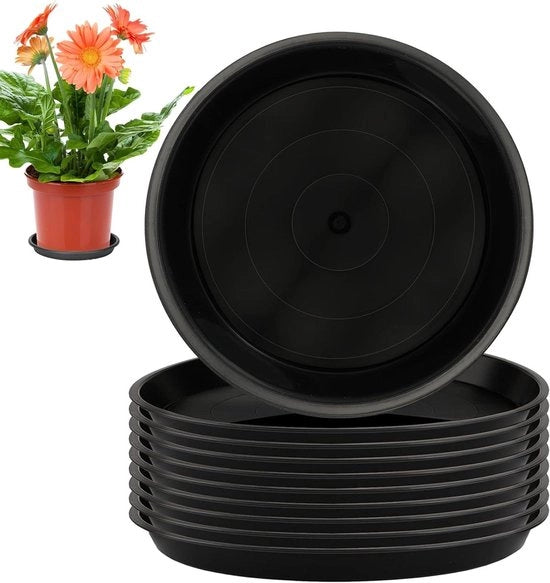 Sostegno per vaso in plastica 10 pezzi 15 cm di diametro per vasi fiori piatti di servizio per piante per interni ed esterni nero