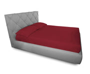 Completo Lenzuola In 100% Cotone In Tinta Unita Made In Italy - 1 Piazza e Mezza - Bordeaux