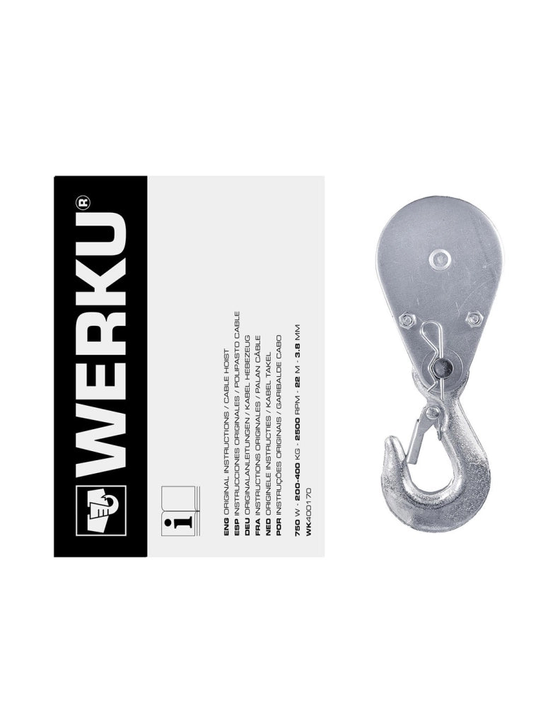 Paranco a cavo 200/400 Kg WERKU (750 W)