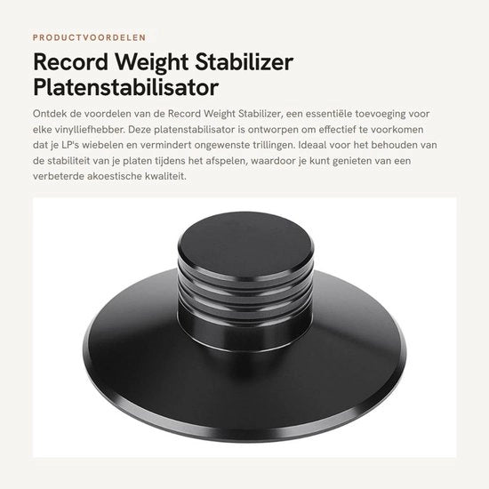 Stabilizzatore per Dischi in Alluminio di Alta Qualità - Puck per Dischi - Riduttore Vibrzioni - Leggero - Resistente ai Colpi - Qualità Acustica Migliorata - Stabilizzatore per Dischi