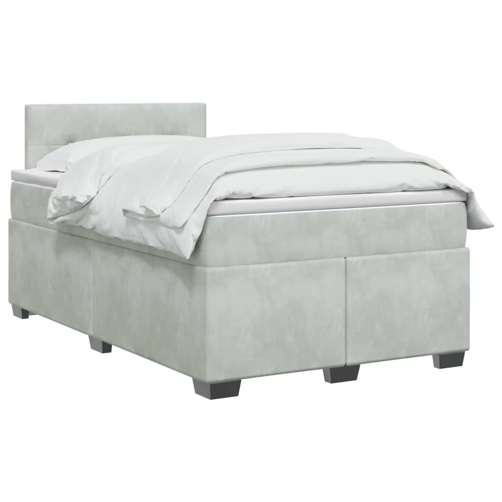 Letto con Box Spring, Materasso e LED Grigio Chiaro Velluto 3452138