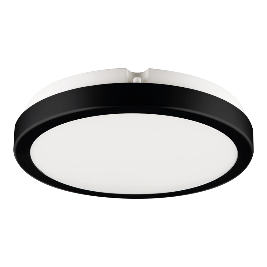 Plafoniera LED rotonda 22cm 18W nero/bianco IP65 Vera
