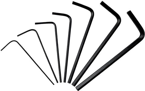 Set di chiavi ingessate 7 pezzi - Chiavi a sei facce mini - Acciaio carbonio - Per la riparazione di biciclette - Installazione di mobili - Braccia lunghe e corte - Chiavi ingessate