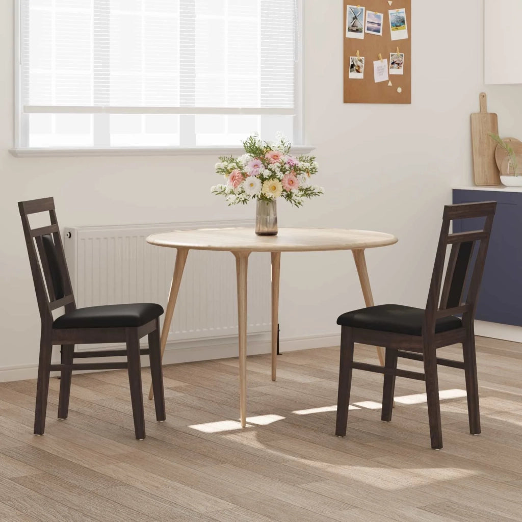 Sedia da pranzo 2 pcs Marrone chiaro e nero