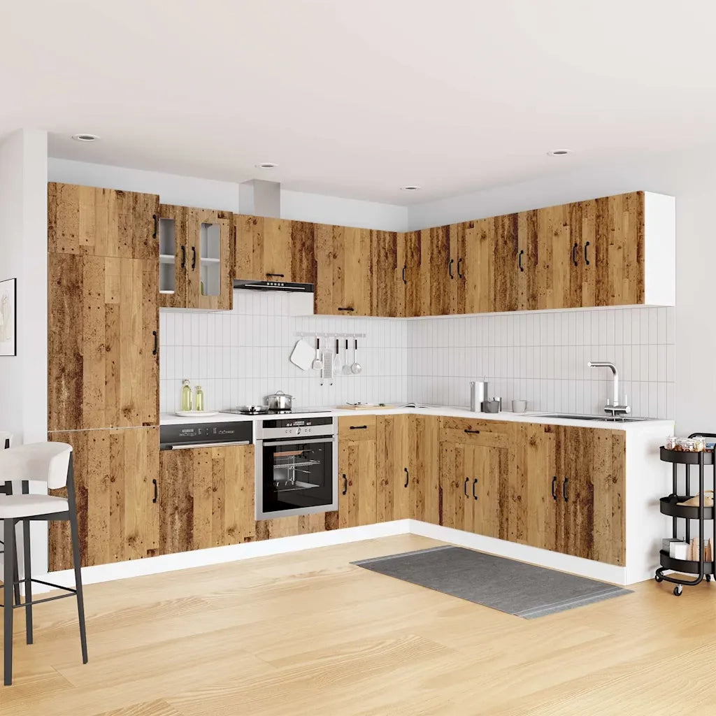 Set Mobili da Cucina 14 pz Kalmar Legno Vecchio in Truciolato 3314979