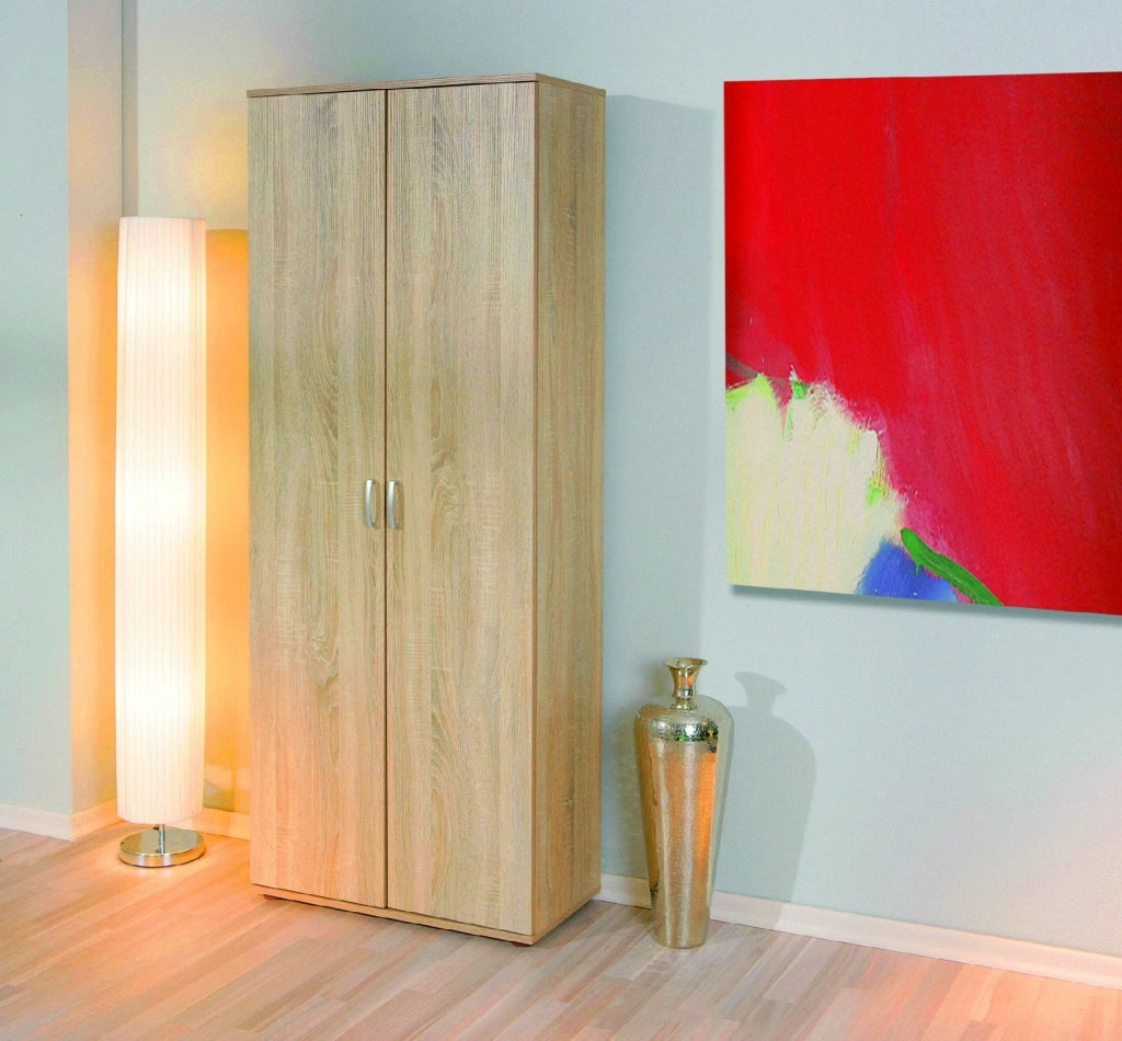 Pazzano, Armadio Multiuso 2 Ante 5 Ripiani, 70x189h cm Beige