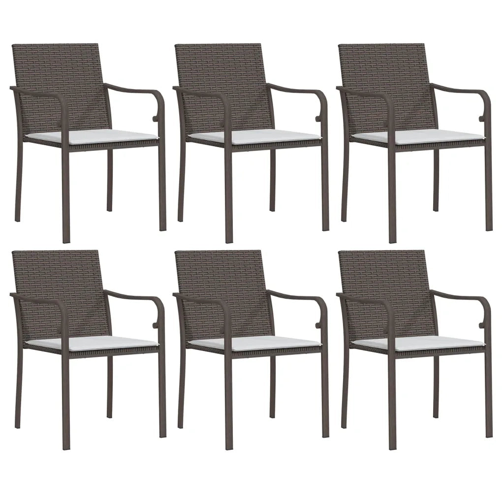 Set Pranzo da Giardino 7 pz con Cuscini in Polyrattan e Acciaio 3186942