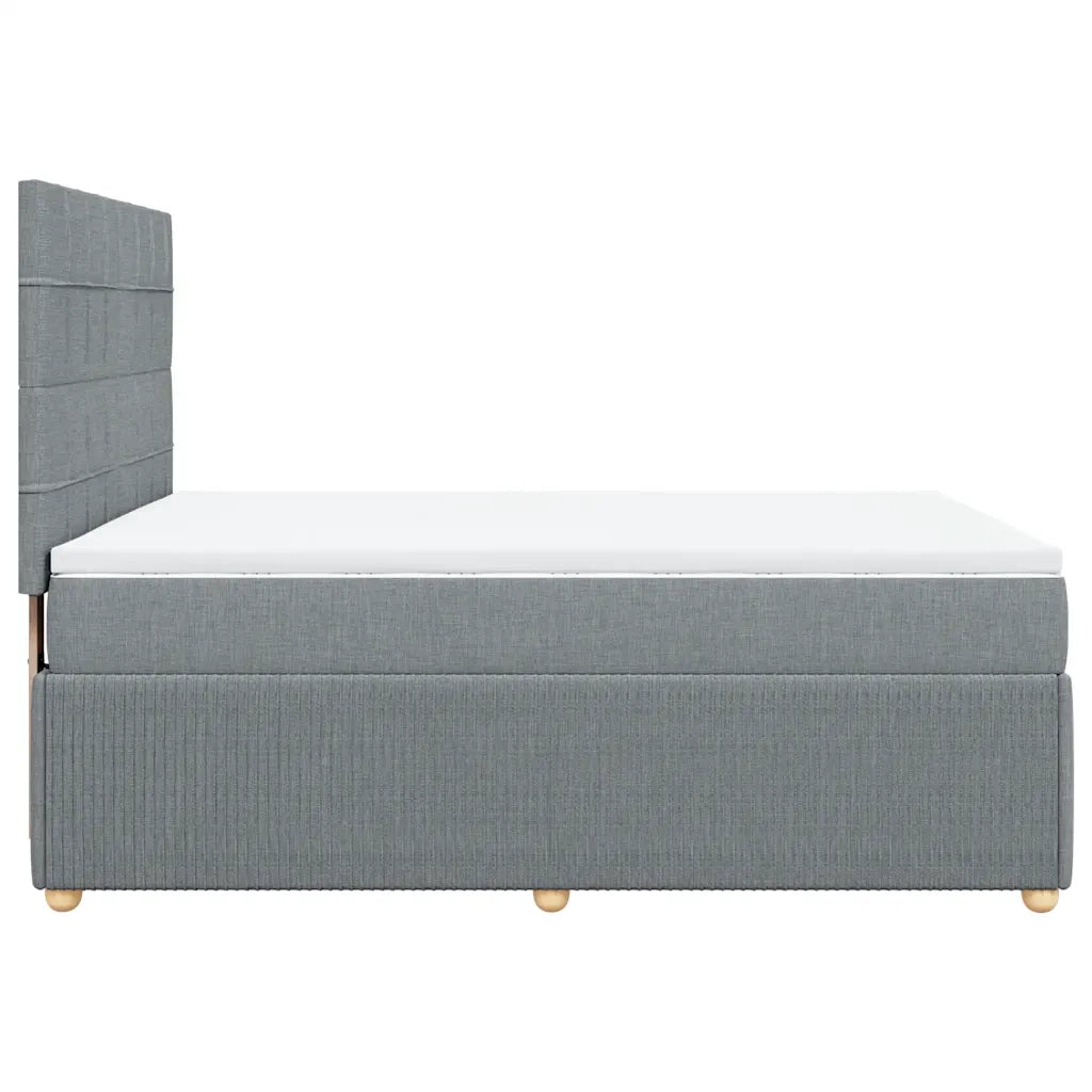 Giroletto a Molle con Materasso Grigio Chiaro 140x200cm Tessuto