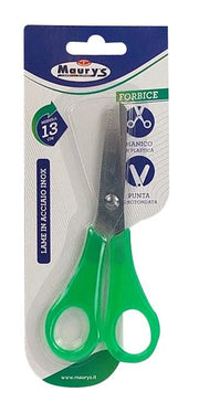 FORBICE BICOLOR CON PUNTA ARROTONDATA 13 CM CON MANICO IN PLASTICA