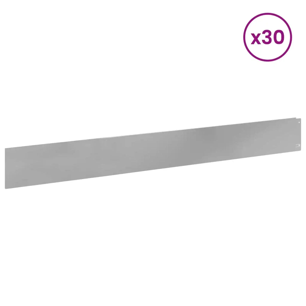 Bordura per Prato 30 pcs 100 x 12 cm Acciaio Argento 8008806