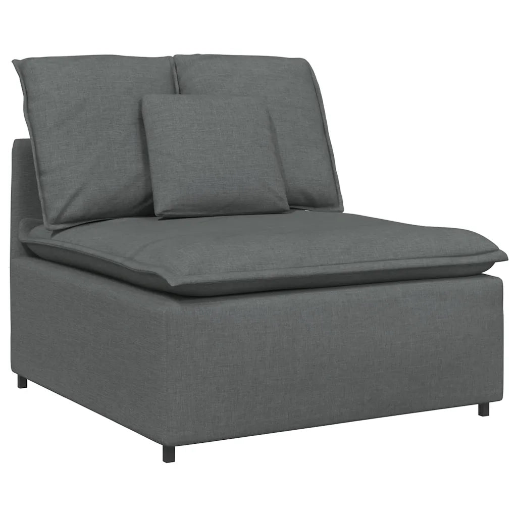Divano Modulare con Poggiapiedi e Cuscini Grigio Scuro 3321058