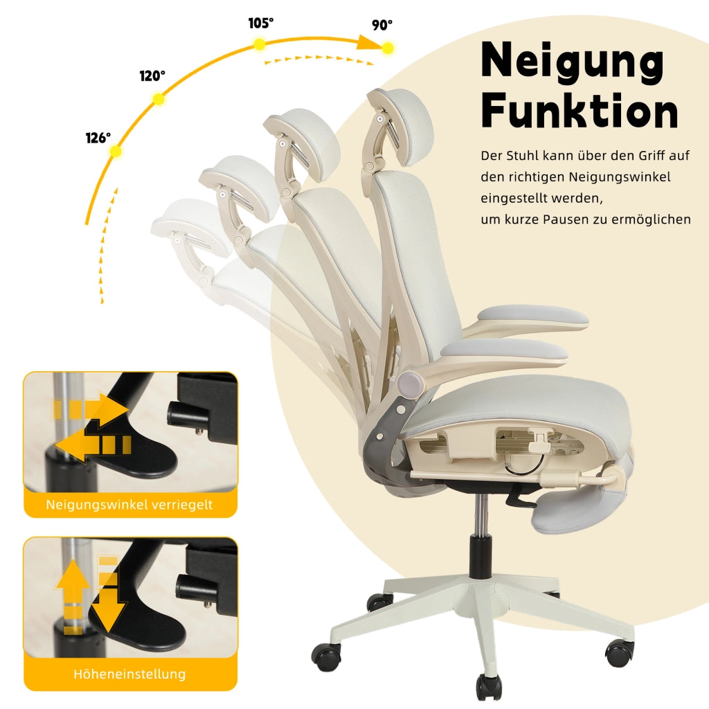 Sedia da ufficio ergonomica ¨C zephmum ¨C grigio