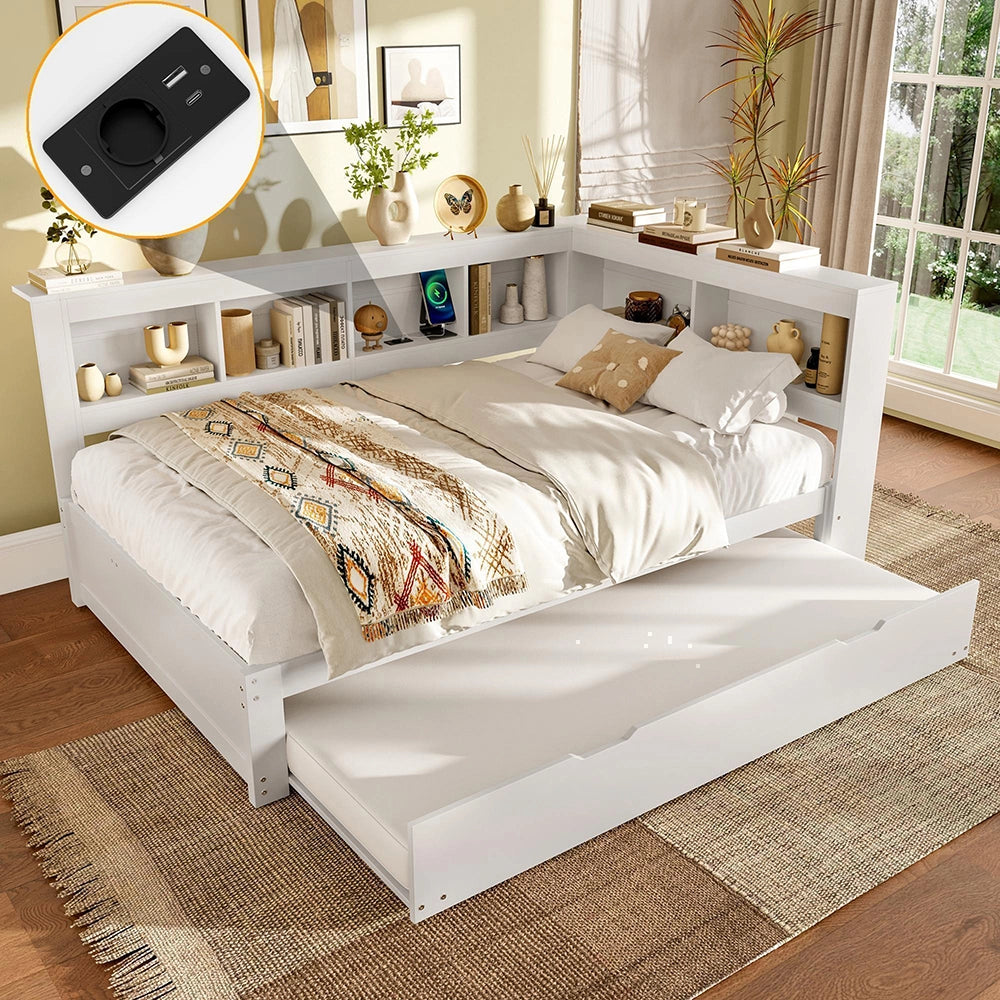 Divano letto 140x200cm?- Xylo - gigogne USB bianco