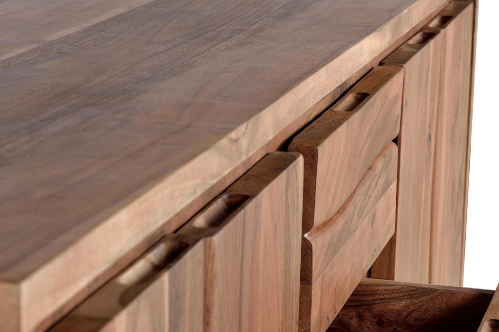 Credenza in massello di mango e piedi in metallo