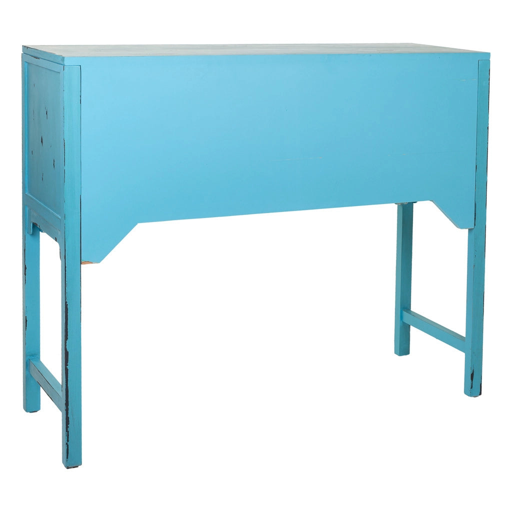 Mobile da ingresso in legno blu 120x40x102h