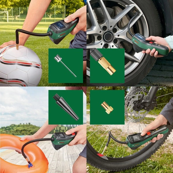 Mini compressore Bosch EasyPump 3,6V – gonfiatore portatile digitale 10,3 bar con Auto Stop e USB-C