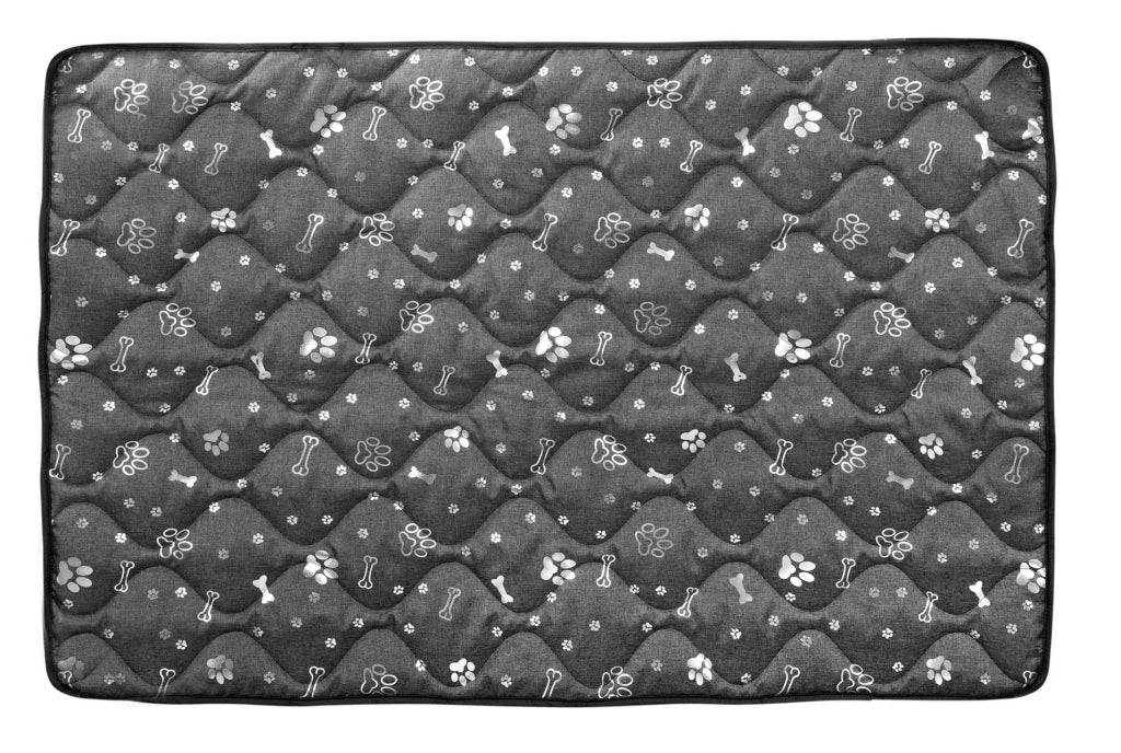 AIO FACTORY 80x60 cm Tappetino per cuccia per cani impermeabile Silver Bones