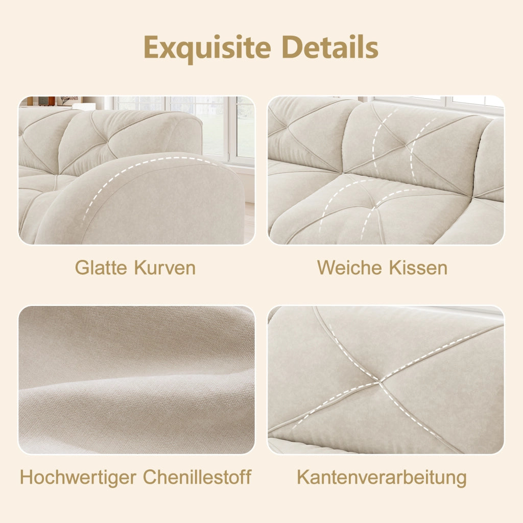 Sof¨¤ modulare senza cornice extra grande - Zephmum- 3 posti tessuto Chenille antiscivolo