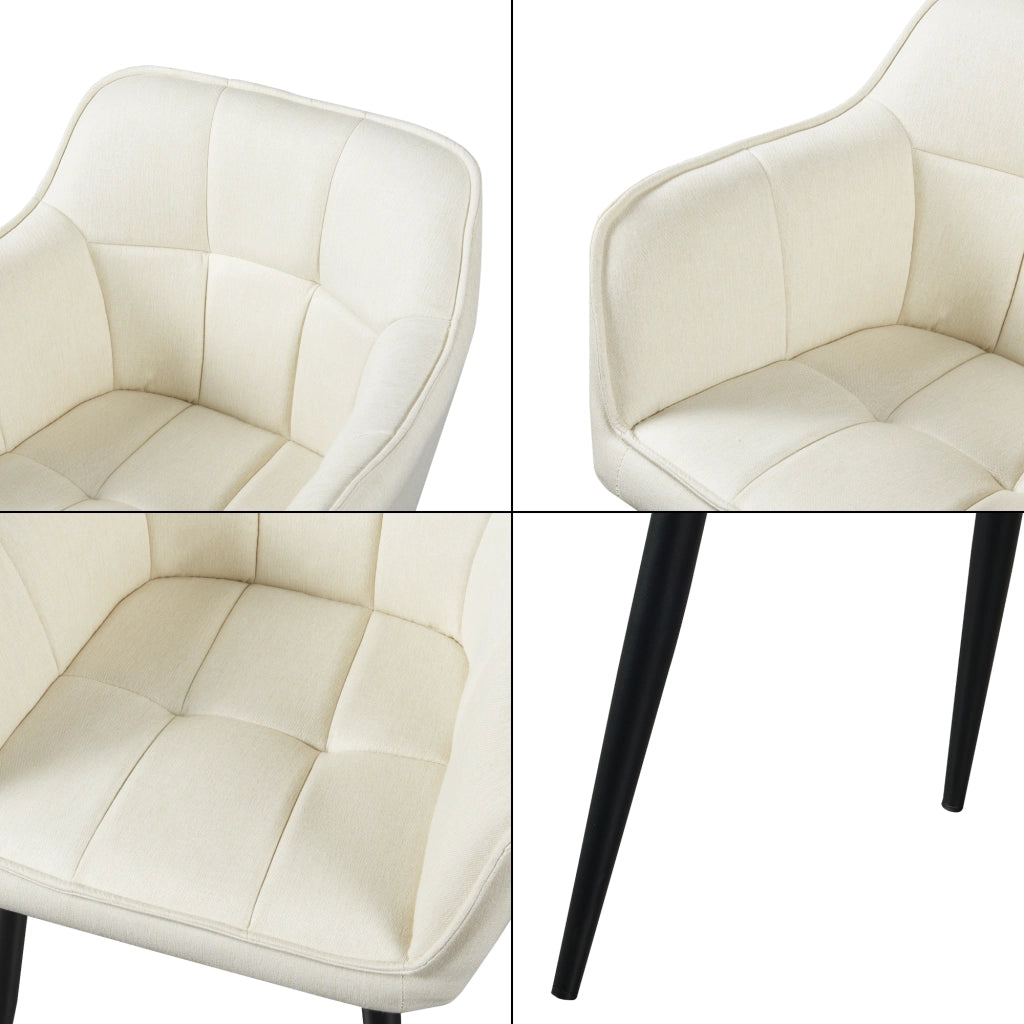 Sedia per Sala Pranzo Birmingham in Tessuto Beige [en.casa]