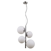 Lampadario Italux Riga moderno 4 luci cromo/bianco