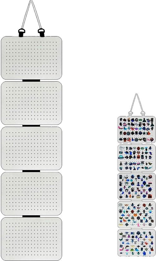 Organizzatore di abbigliamento con 5 sezioni - Velo - Supporto da parete per display - Organizzazione per la stanza degli armadi - Studio - Dimensioni 106,5 x 30 cm - Tavolo di esposizione
