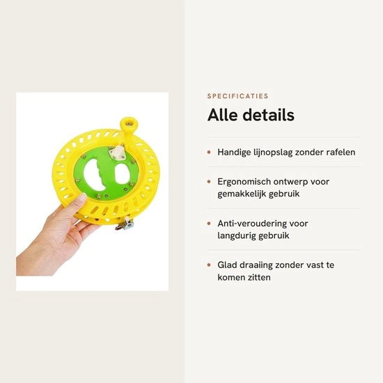 Lijnwinder Professionale - Vite per Linea - Spool di Volo - Materiale Resine Sostenibile - Design Ergonomico - 22cm di Diametro - Resistente alle Sollecitazioni e Anticorrosivo - Spool per Linee