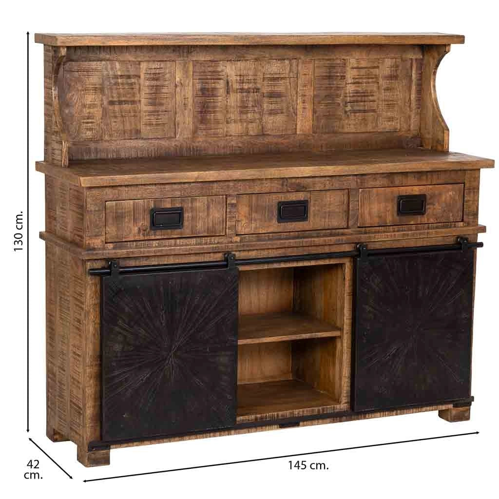 Credenza in legno marrone 145x42x130h cm