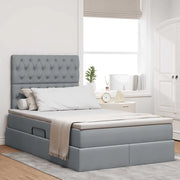 Letto con contenitore e materasso Grigio chiaro 120 x 200 cm