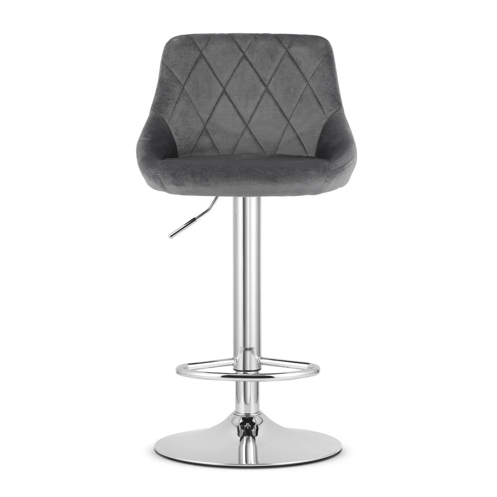 Sgabello girevole VALORA DAKA - Grigio velluto con base cromata x 2