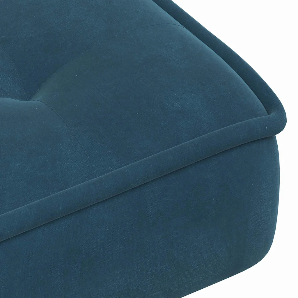 Poltrona Relax con Poggiapiedi Blu in Velluto 4012336