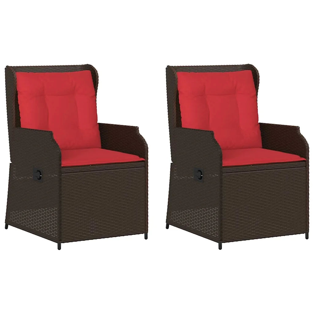 Panchina da giardino 2 pcs Marrone polyrattan 3394491