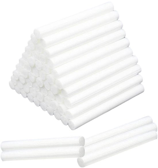 Accessori di sostituzione per umidificatore - Set di 60 stecchi in cotone - 5 x 150 mm - Filtri in cotone - Accessori essenziali per la salute