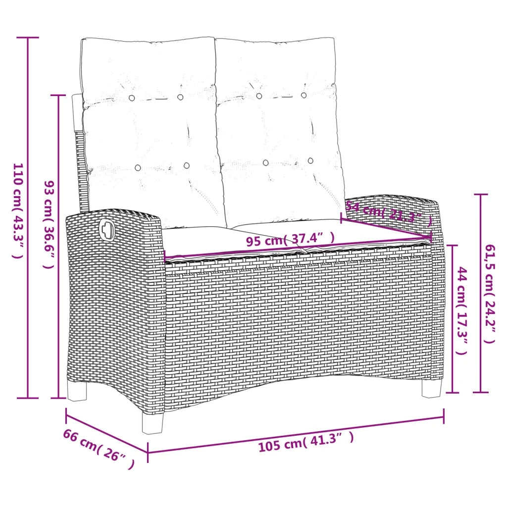 Set da Pranzo da Giardino 4 pz con Cuscini Beige in Polyrattan 3277417