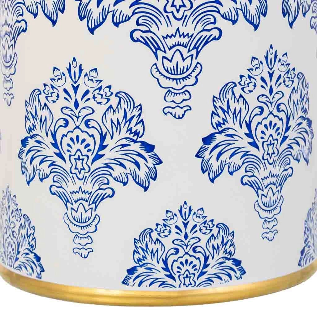 Vaso in ceramica bianca e blu, D17x27h cm